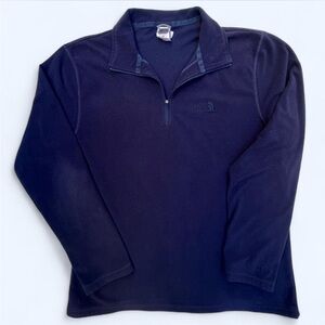 The North Face quarter zip Dark Blue Fleece Pullover dadcore outdoor loungewear